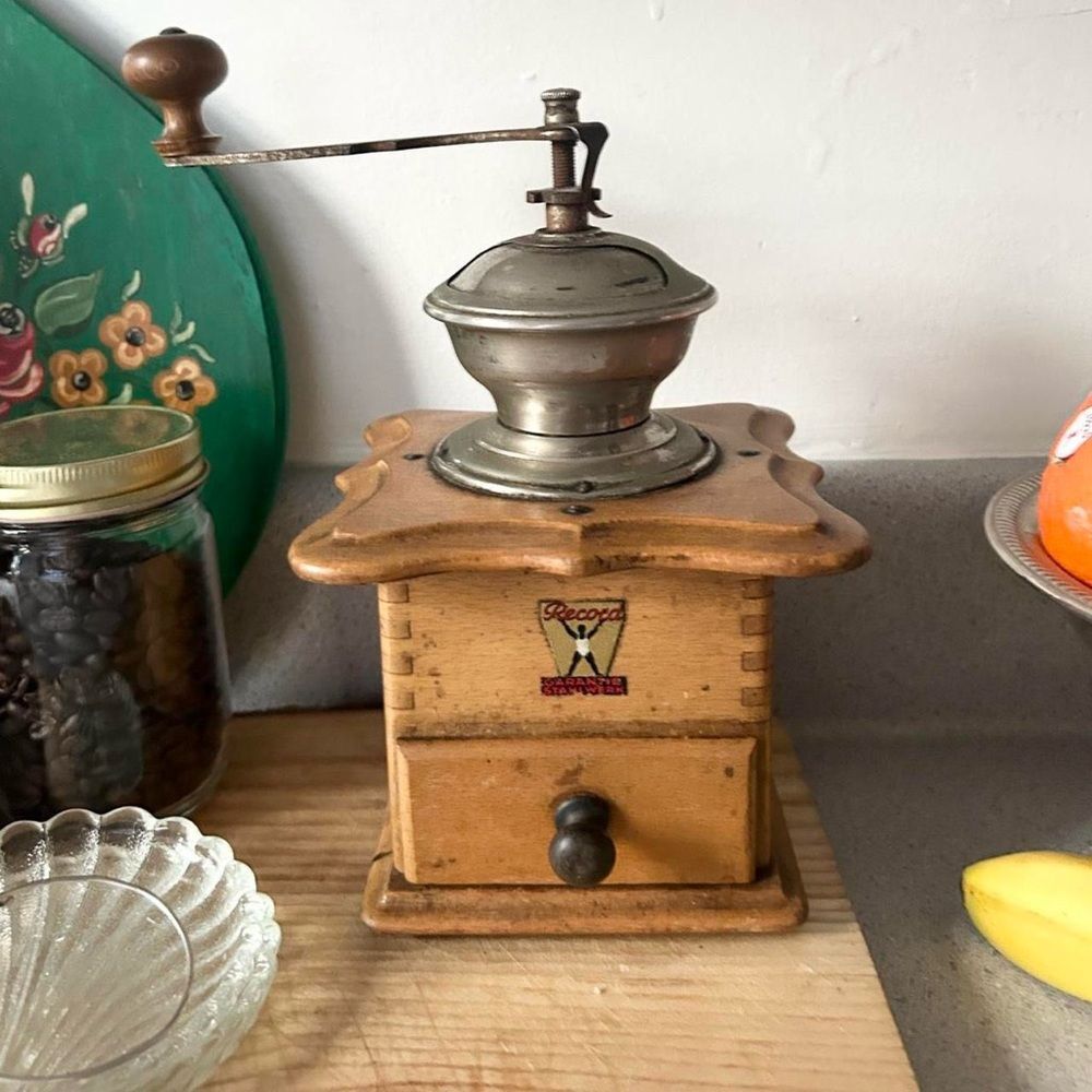 Rare 40s Vintage German Record Stahlwerk Manual Coffee Grinder